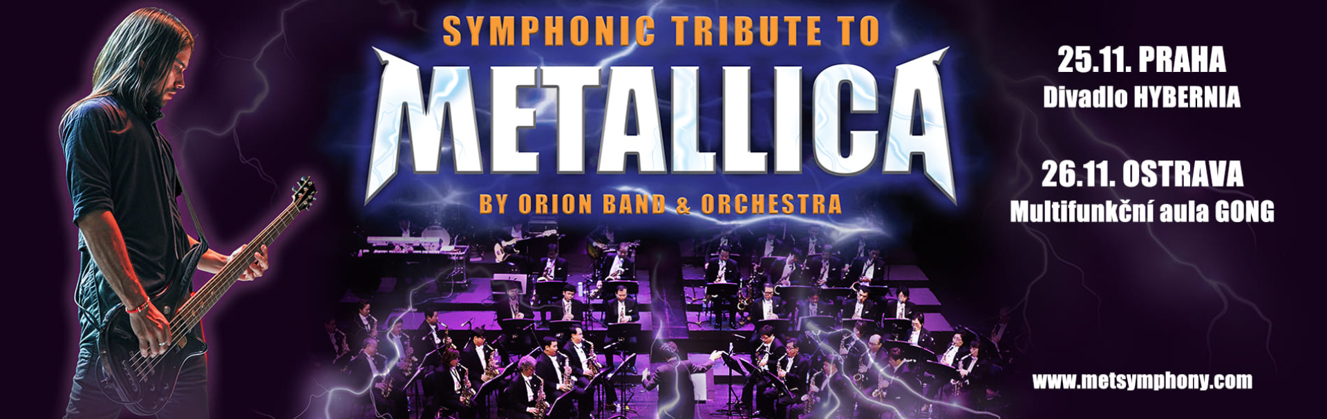 Symphonic tribute to METALLICA by Orion band & Orchestra 25.11.2026 v Praze a 26.11.2026 v Ostrave