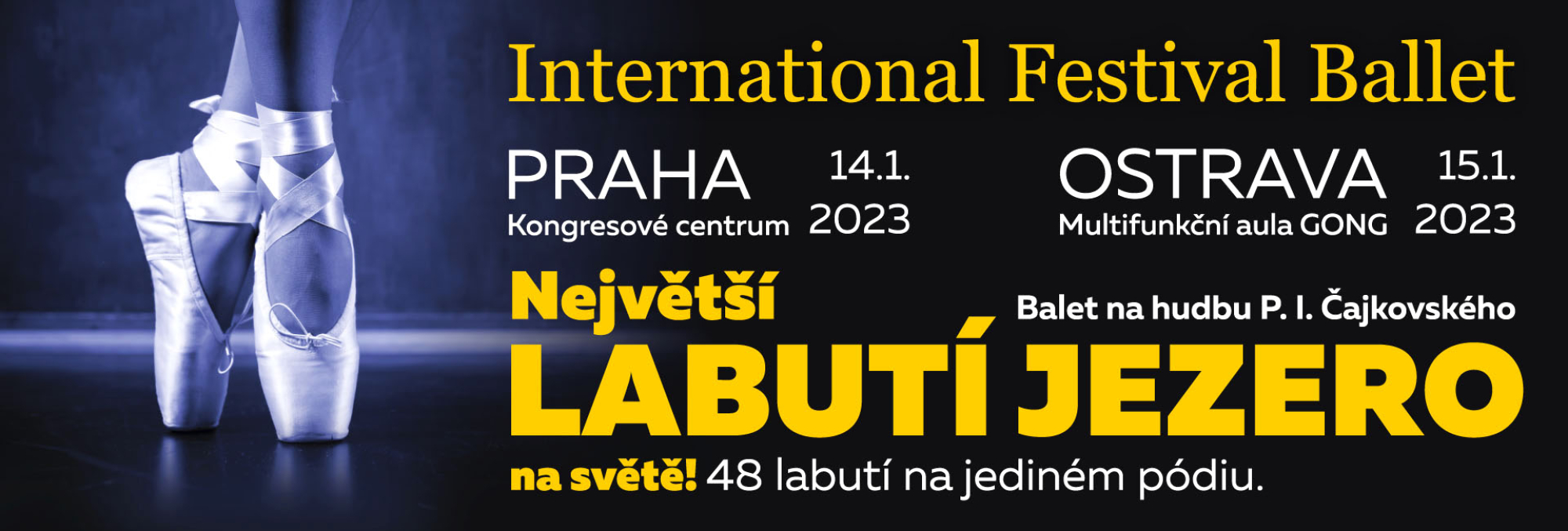 Baletní soubor INTERNATIONAL FESTIVAL BALLET uvádí největší "Labutí jezero" na světě  v Praze a Ostravě, v doprovodu orchestru